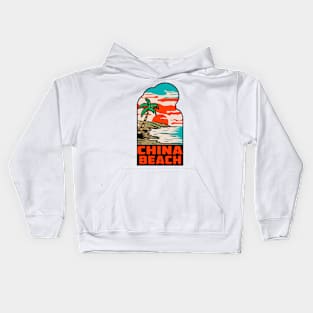 China Beach California Tropical Palms Pacific Ocean Kids Hoodie